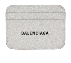 Balenciaga Glittered Cash Card Holder,Lthr,Silver,5938128160P1317,B/DB,3*